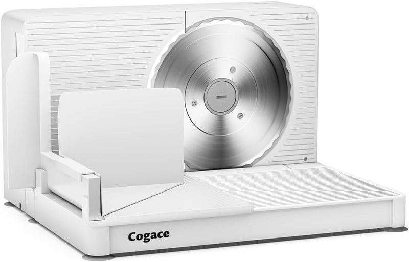 Cogace Foldable Meat Slicer, Electric Food Slicer with RSG 6.7" Stainless Steel Blade, Child Lock Protection, 0-20mm Adjustable Thickness, Food Slicer Machine for Meat Bread Cheese Fruits and Vegetables - Image 1